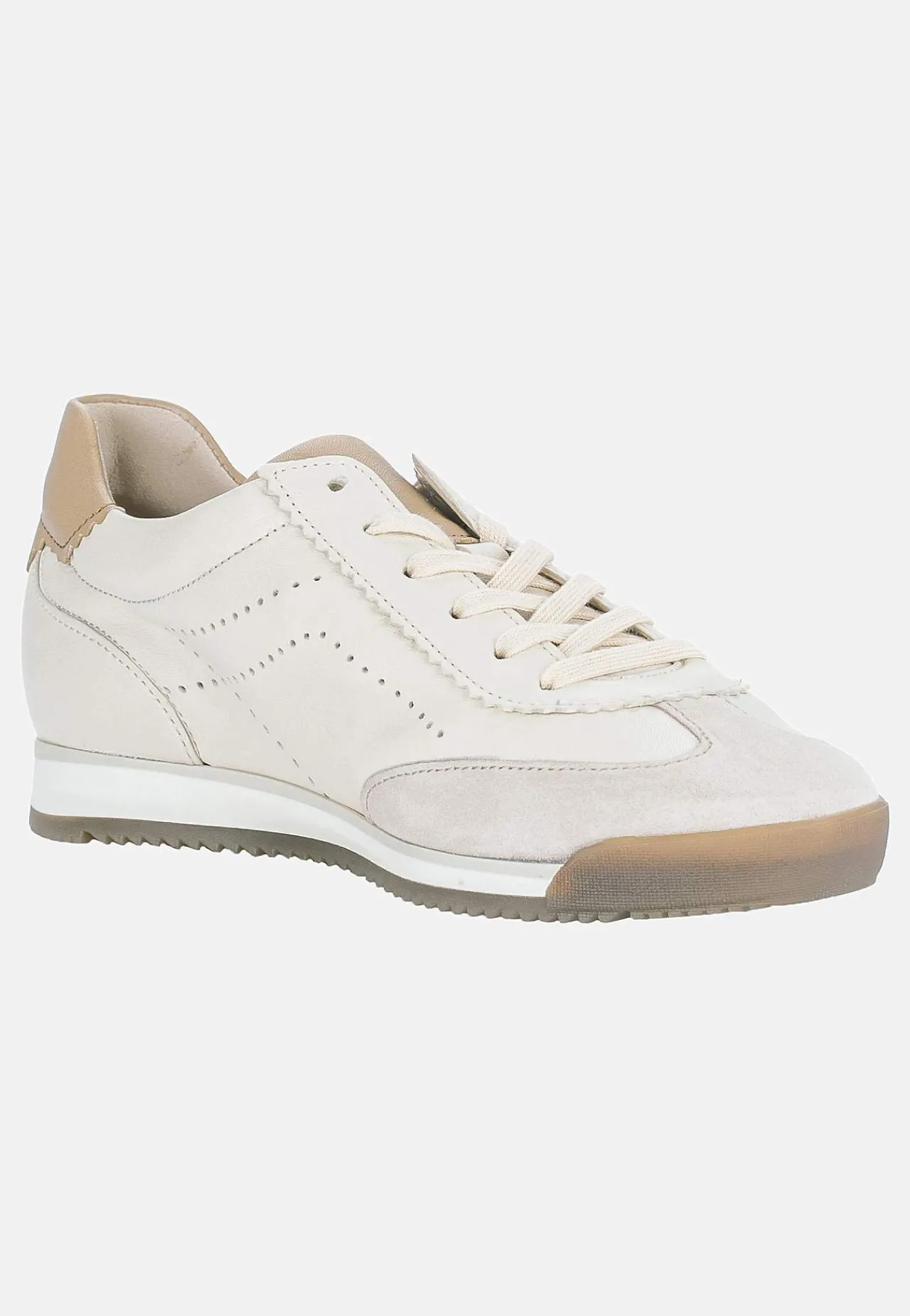 Sneakers|Lædersko- Sneakers i læder Lys beige