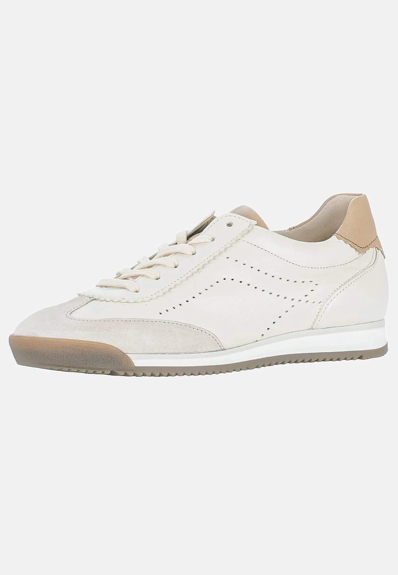 Sneakers|Lædersko- Sneakers i læder Lys beige