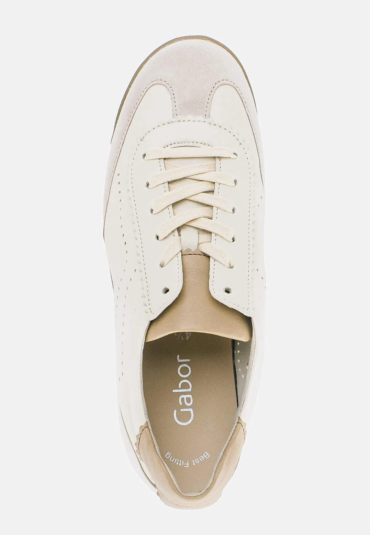 Sneakers|Lædersko- Sneakers i læder Lys beige