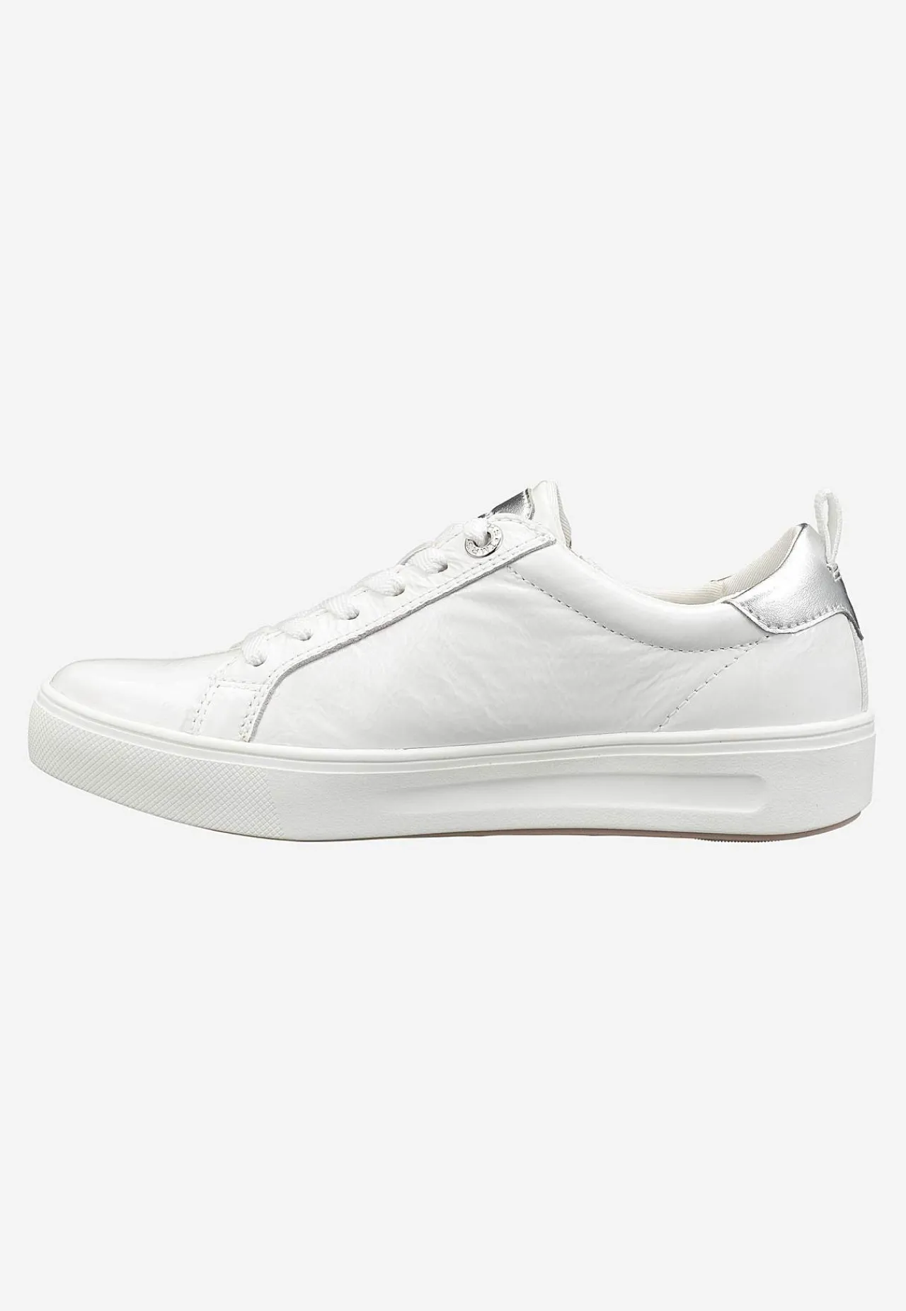 Sneakers|Lædersko- Sneakers i patentlæder Hvid