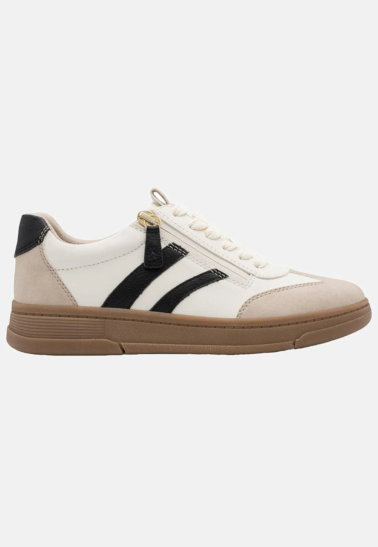 Sneakers-Jana Sneakers med lynlås Beige
