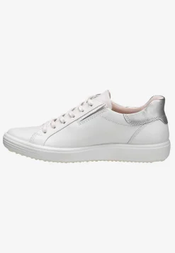 Sneakers|Lædersko-Ecco Sneakers Soft 7 Easy Slip Hvid / Sølv