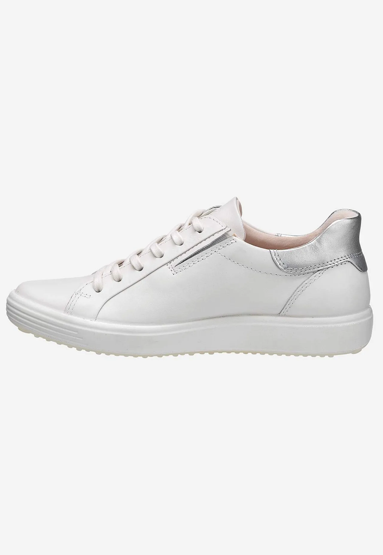 Sneakers|Lædersko-Ecco Sneakers Soft 7 Easy Slip Hvid / Sølv