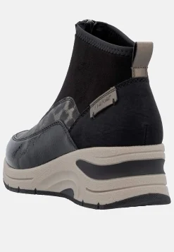 Sneakers|Boots- Sneakerstøvle med wedgehæl Sort / Mønstret
