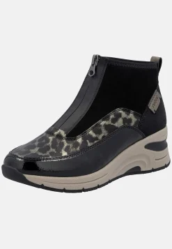 Sneakers|Boots- Sneakerstøvle med wedgehæl Sort / Mønstret