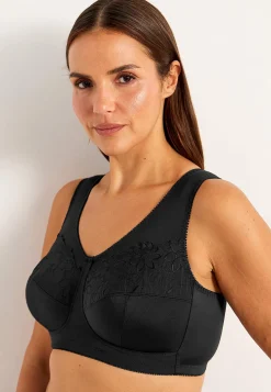 Undertøj|Bh- Soft BH med broderi Lily Sort