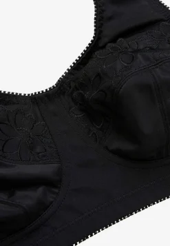 Undertøj|Bh- Soft BH med broderi Lily Sort