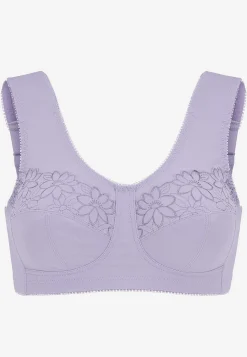 2-Pack|Undertøj- Soft BH med broderi Lily 2-pack Lilla + Hvid