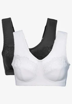 2-Pack|Undertøj-Cellbes of Sweden Soft BH med broderi Lily 2-pack Sort + Hvid