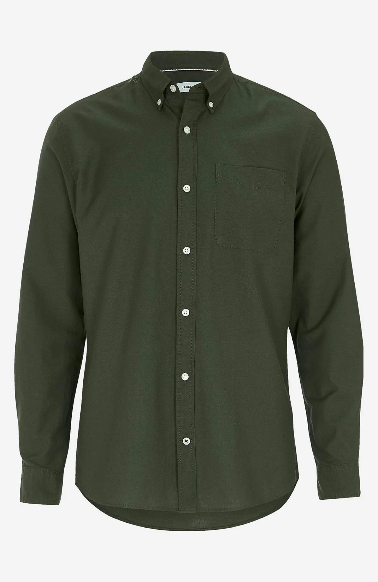 Skjorter- Stilren skjorte med button down flip Mørkegrøn