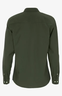 Skjorter- Stilren skjorte med button down flip Mørkegrøn