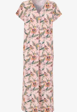 Maxikjoler|Strandtøj- Strandkaftan i jersey Rosa / Blomstret
