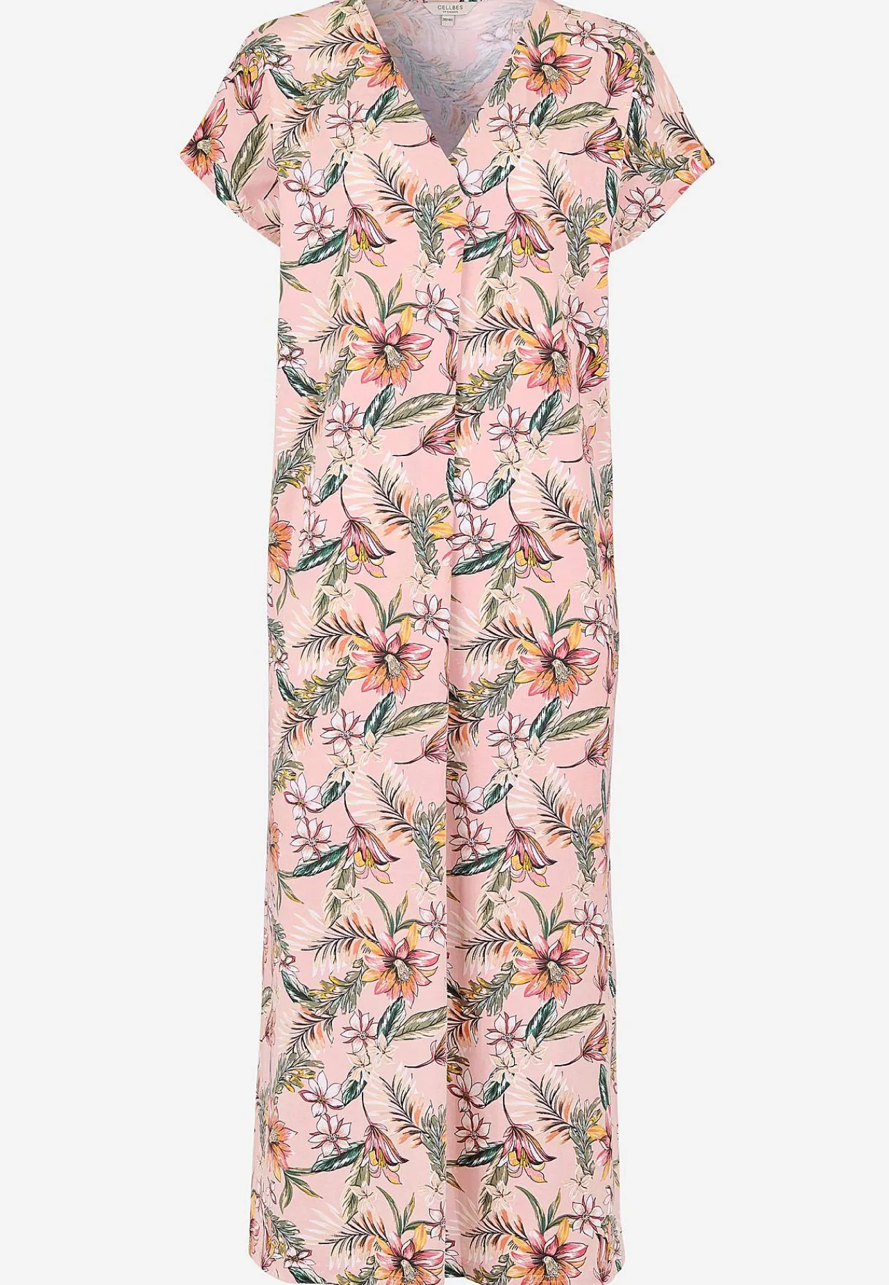 Maxikjoler|Strandtøj- Strandkaftan i jersey Rosa / Blomstret