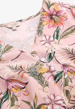 Maxikjoler|Strandtøj- Strandkaftan i jersey Rosa / Blomstret