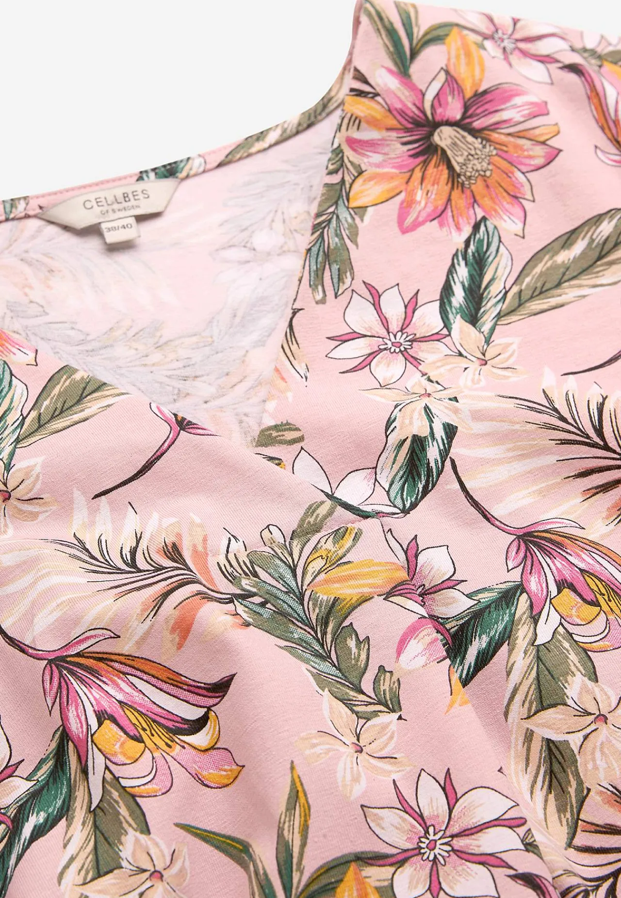 Maxikjoler|Strandtøj- Strandkaftan i jersey Rosa / Blomstret