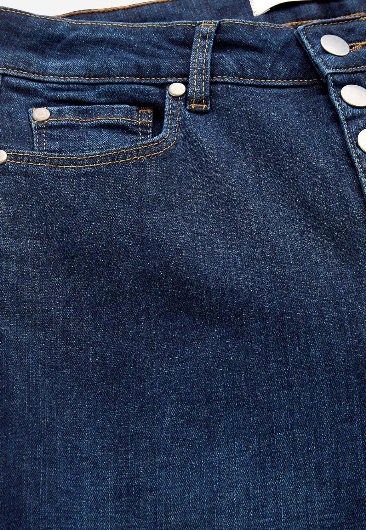 Høj Talje|Straight Fit- Stretchjeans med høj talje Mørkeblå / Denim