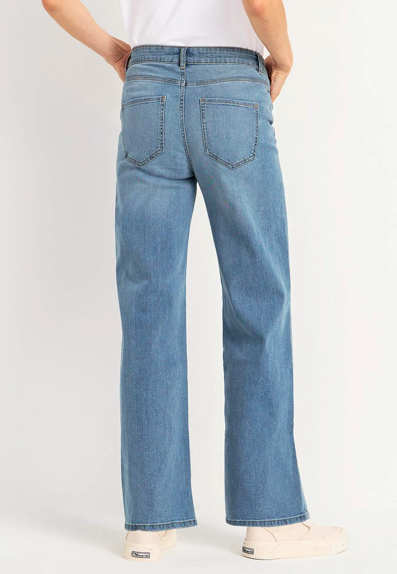 Høj Talje|Straight Fit-Cellbes of Sweden Stretchjeans med høj talje Lyseblå / Denim