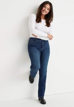 Ankeljeans|Flere Længder-Cellbes of Sweden Stretchjeans med lige ben - tre længder Linnea Mellemblå / Denim