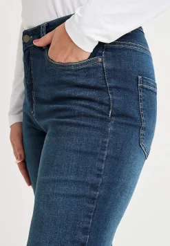 Ankeljeans|Flere Længder-Cellbes of Sweden Stretchjeans med lige ben - tre længder Linnea Mellemblå / Denim