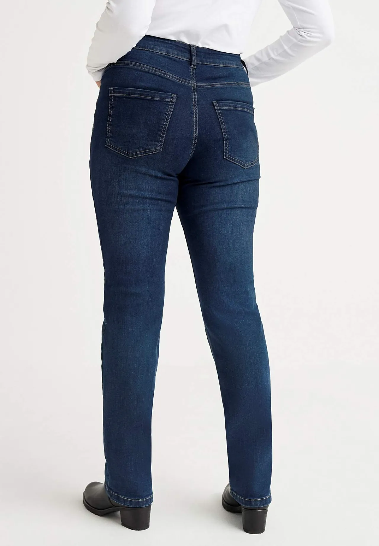 Ankeljeans|Flere Længder-Cellbes of Sweden Stretchjeans med lige ben - tre længder Linnea Mellemblå / Denim