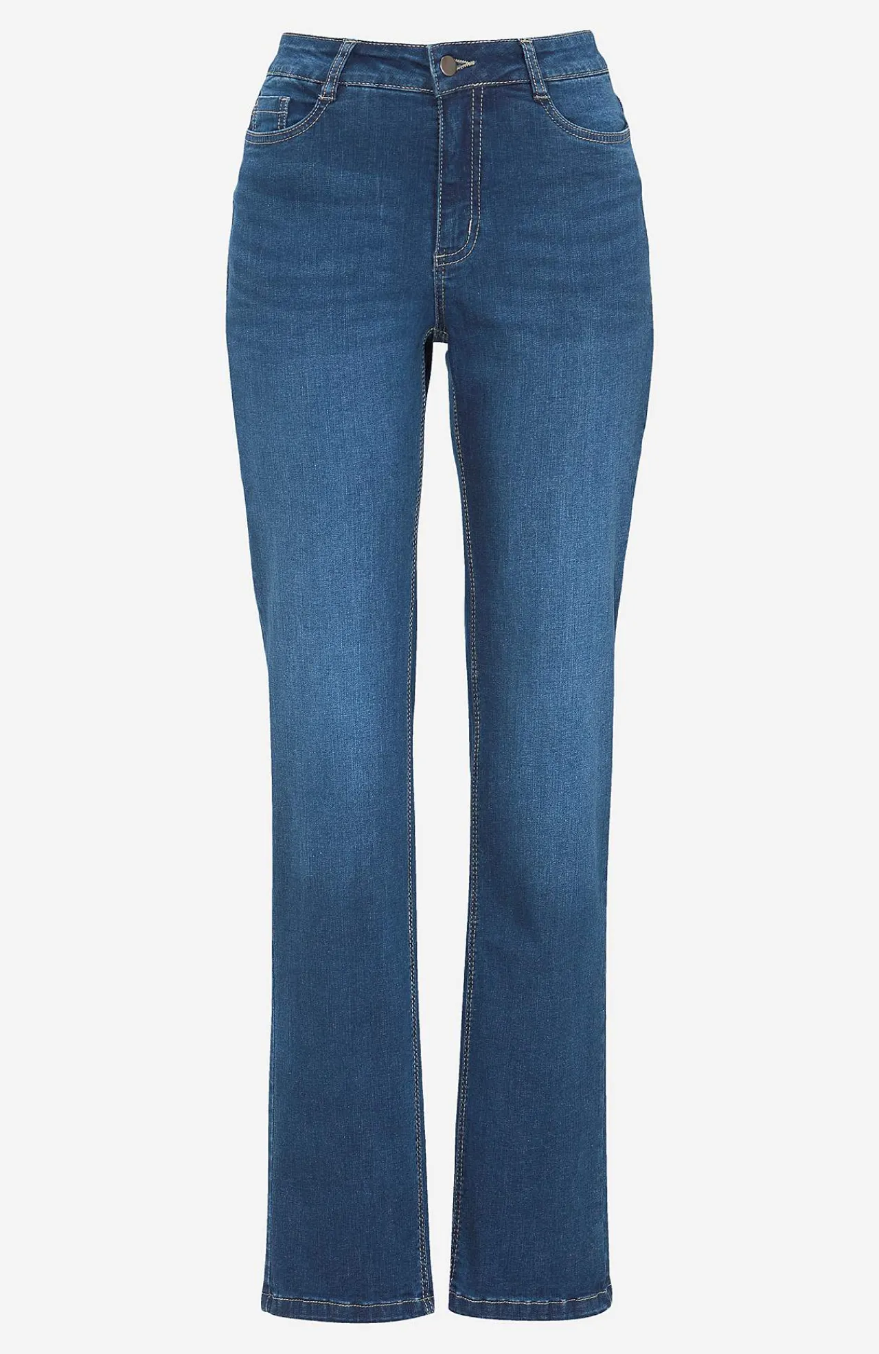 Ankeljeans|Flere Længder-Cellbes of Sweden Stretchjeans med lige ben - tre længder Linnea Mellemblå / Denim