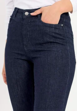 Ankeljeans|Flere Længder-Cellbes of Sweden Stretchjeans med lige ben - tre længder Linnea Mørk denim / Ikke vasket