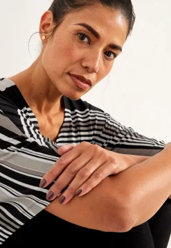 Mønstrede|Toppe-Cellbes of Sweden Stribet jerseytop Sort / Stribet