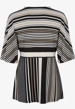 Mønstrede|Toppe-Cellbes of Sweden Stribet jerseytop Sort / Stribet