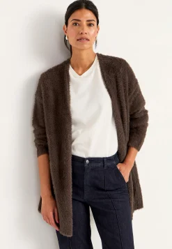 Cardiganer|Cardiganer- Strikket, åben cardigan Brun