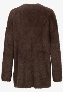 Cardiganer|Cardiganer- Strikket, åben cardigan Brun
