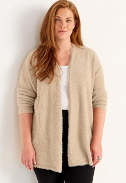 Cardiganer|Cardiganer-Cellbes of Sweden Strikket, åben cardigan Beige