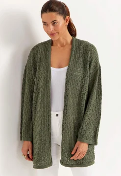Cardiganer|Cardiganer- Strikket cardigan med hulmønster | Cellbes