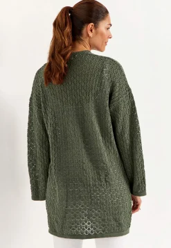 Cardiganer|Cardiganer- Strikket cardigan med hulmønster | Cellbes