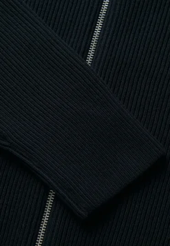 Striktrøjer- Strikket cardigan med lynlås Marine