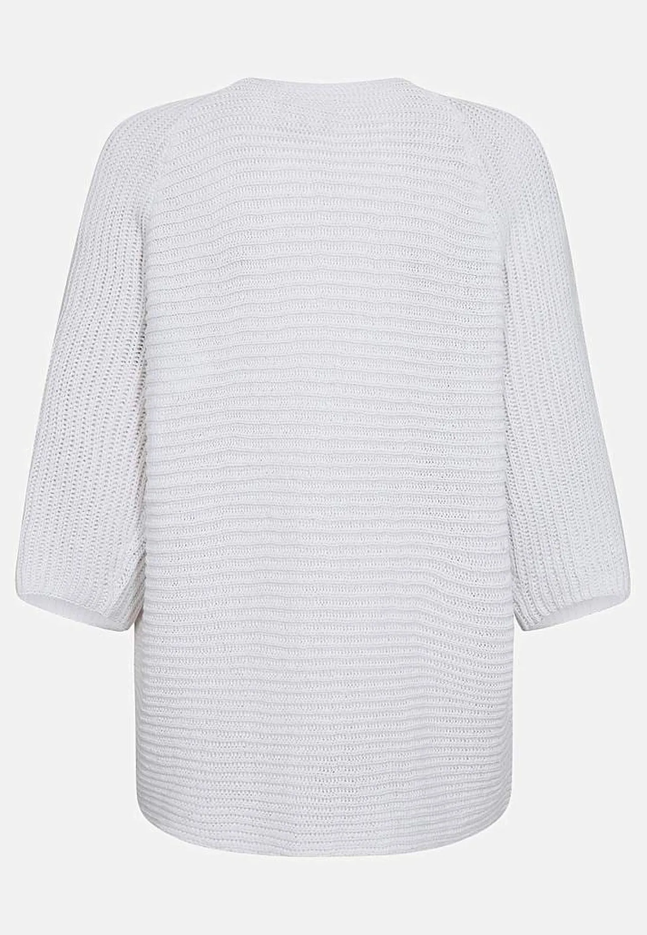 Cardiganer|Cardiganer-Freequent Strikket cardigan med trekvartærme Hvid