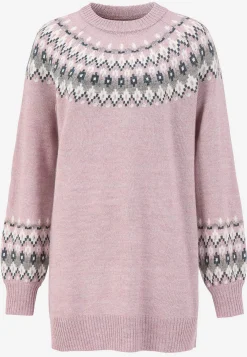 Trøjer|Striktrøjer-Cellbes of Sweden Strikket, jacquardmønstret trøje Rosa / Mønstret