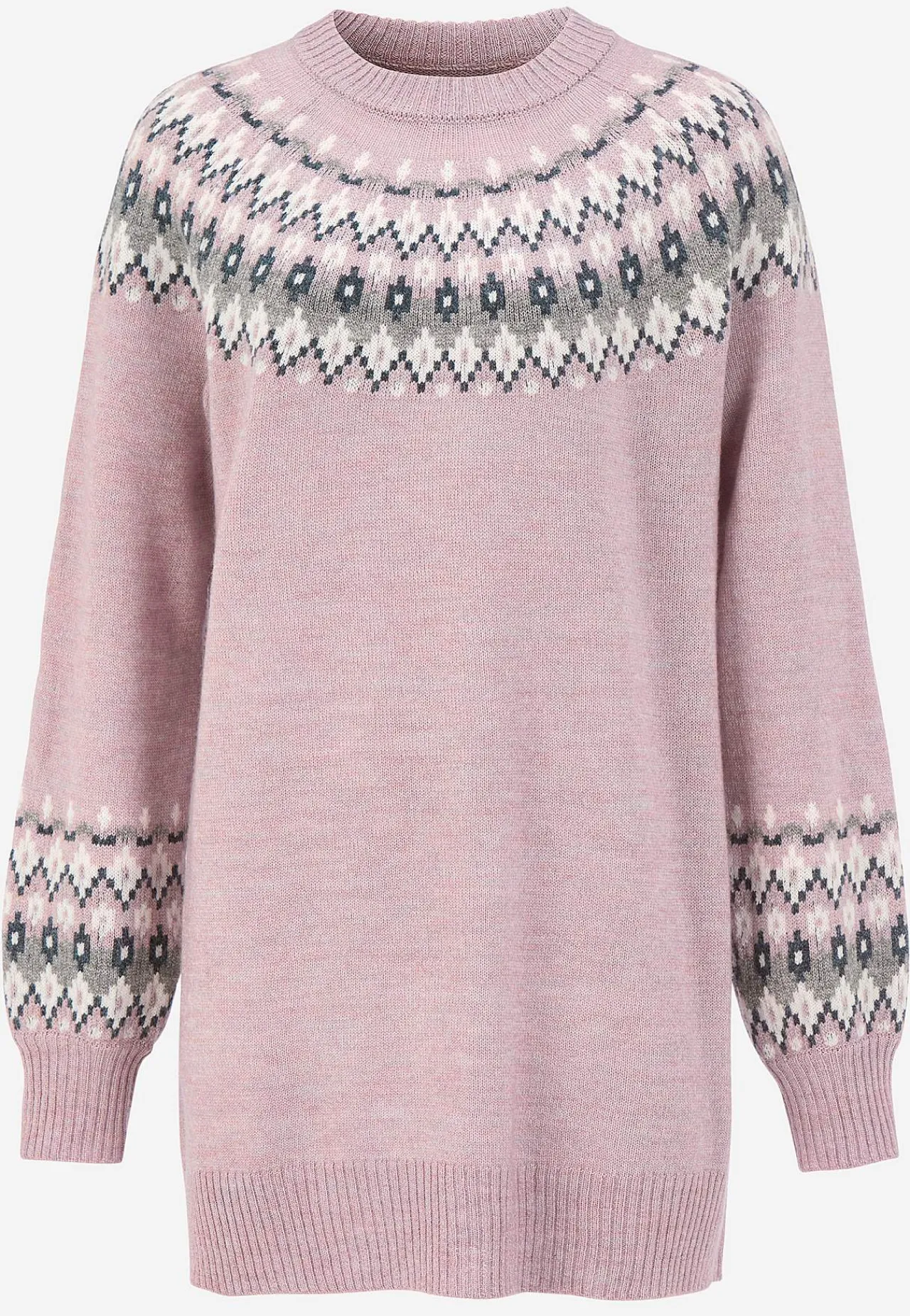 Trøjer|Striktrøjer-Cellbes of Sweden Strikket, jacquardmønstret trøje Rosa / Mønstret