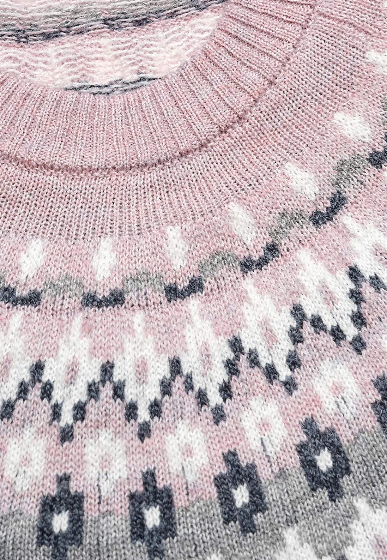 Trøjer|Striktrøjer-Cellbes of Sweden Strikket, jacquardmønstret trøje Rosa / Mønstret