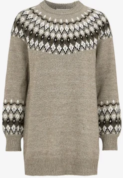 Trøjer|Striktrøjer-Cellbes of Sweden Strikket, jacquardmønstret trøje Beige / Mønstret