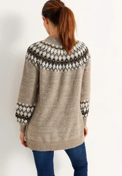 Trøjer|Striktrøjer-Cellbes of Sweden Strikket, jacquardmønstret trøje Beige / Mønstret