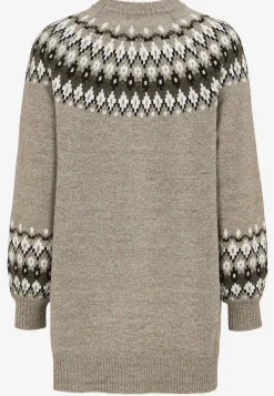 Trøjer|Striktrøjer-Cellbes of Sweden Strikket, jacquardmønstret trøje Beige / Mønstret