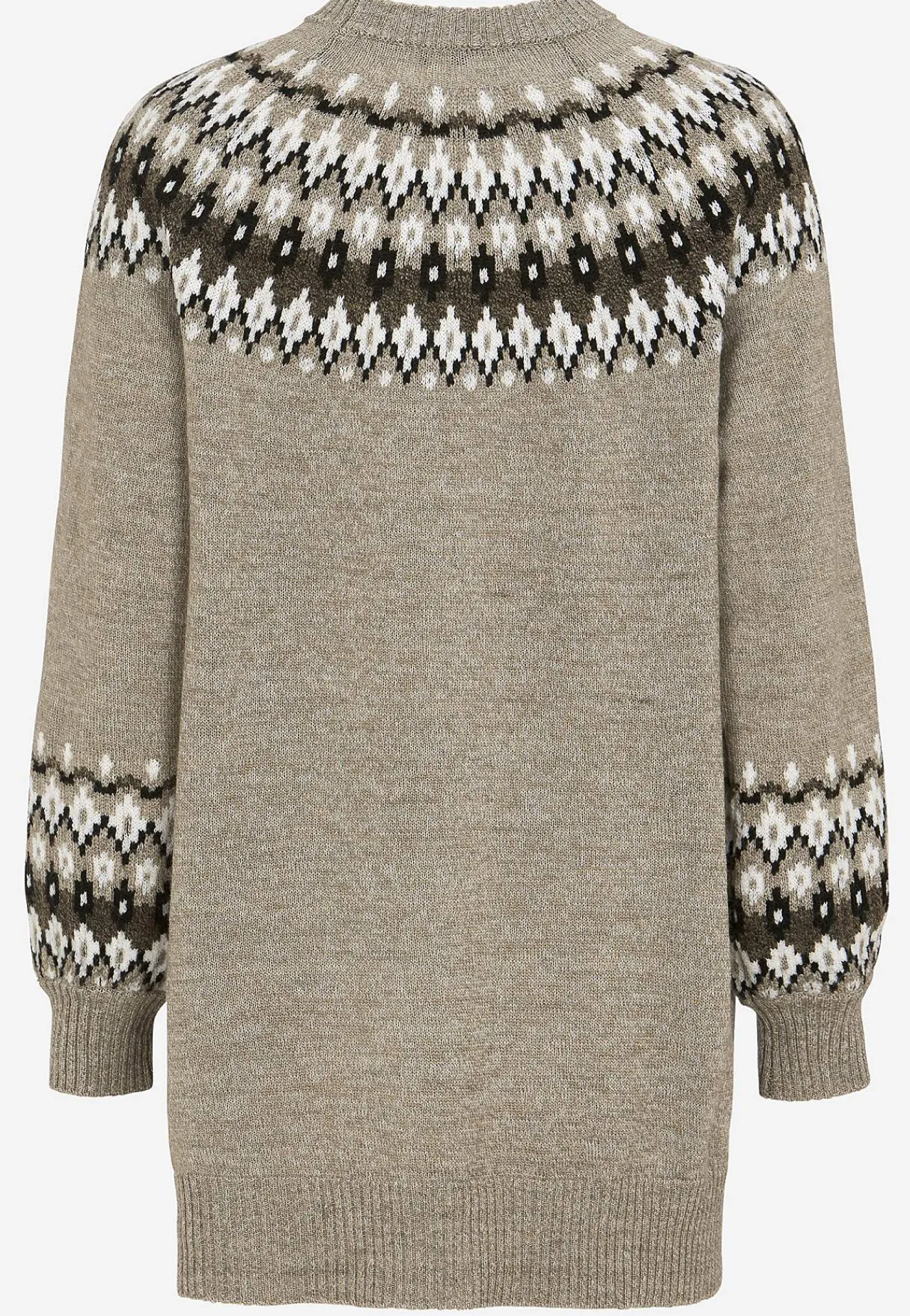 Trøjer|Striktrøjer-Cellbes of Sweden Strikket, jacquardmønstret trøje Beige / Mønstret