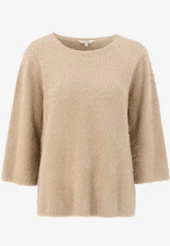 Trøjer|Striktrøjer-Cellbes of Sweden Strikket trøje med 3/4 ærmer Beige