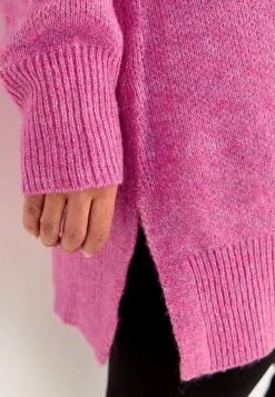 Strikkede|Tunika-Cellbes of Sweden Strikket tunika med slidser Cerise melange