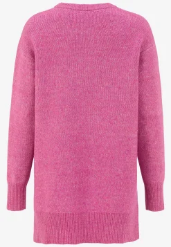 Strikkede|Tunika-Cellbes of Sweden Strikket tunika med slidser Cerise melange