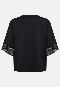 Toppe- Superblød jerseytop med blonde Sort