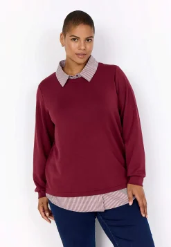 Toppe|Skjorter-Wasabiconcept Superblød jerseytop med syet skjorte krave | Cellbes