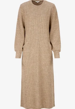 Strikkjoler|Kjoler-Cellbes of Sweden Superblød kjole med lommer Beata Camel beige melange