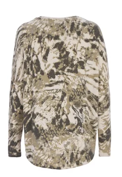 Toppe-Soyaconcept Superblød, mønstret jerseytop Beige melange/mønstret