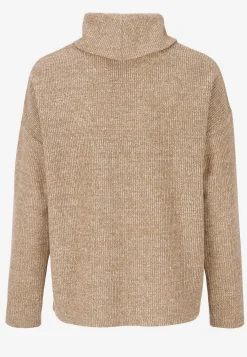 Trøjer|Striktrøjer-Cellbes of Sweden Superblød trøje med krave Beata Camel beige melange